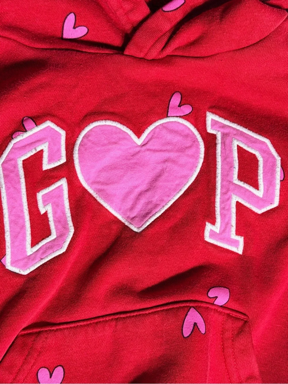 GAP Red Heart Print Hoodie & Jogger Set | Size 4 | Cute Heart Outfit ❤️